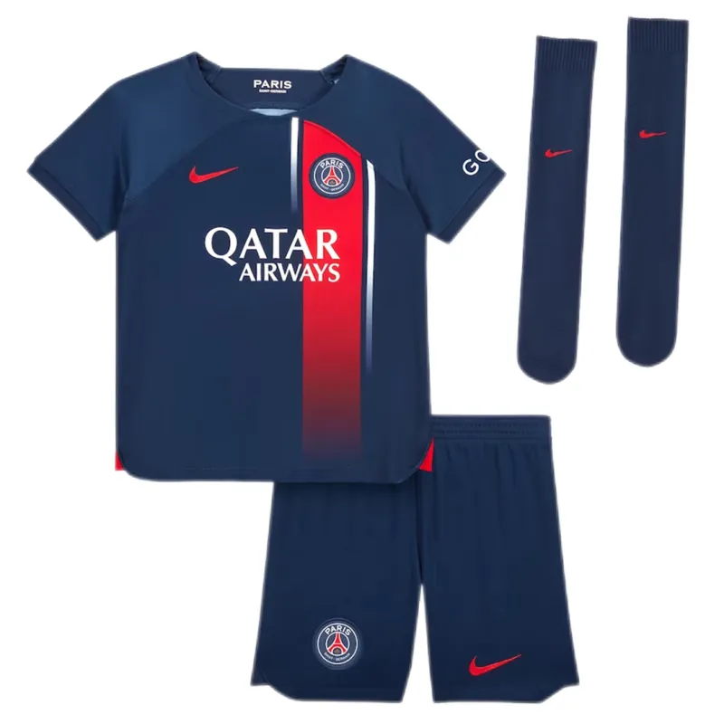 23-24  Kids PSG Home Whole Kit Jersey+Shorts+Socks