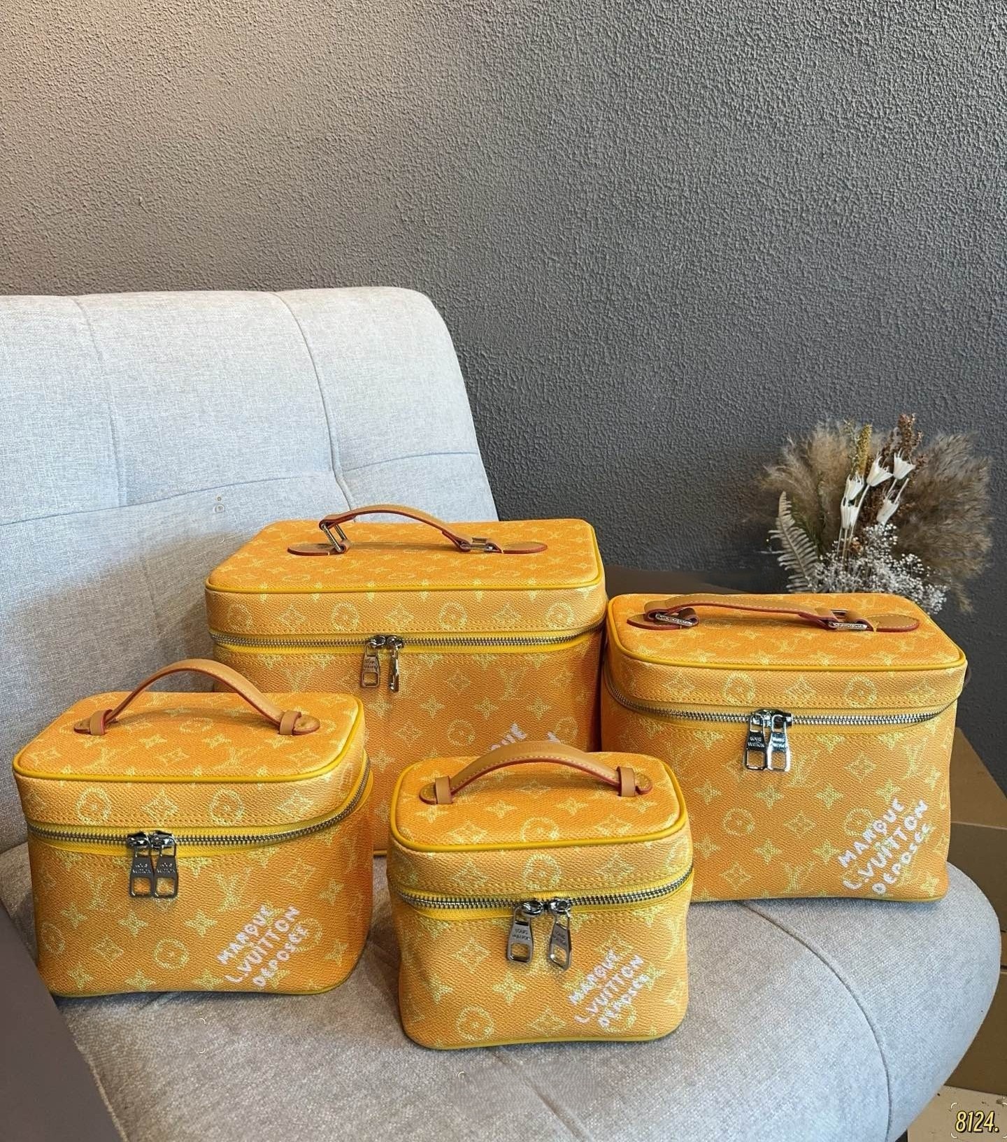 Louis Vuitton Yellow Nice Vanity Case Box Monogram Coated Canvas LV Signature Top Handle Bag - KAIROO