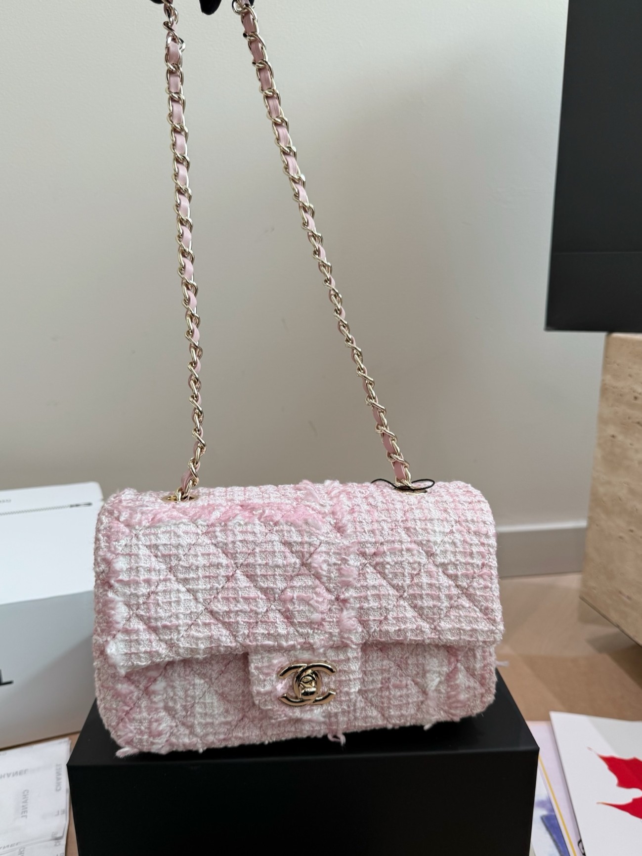 Chanel CF Mini 20CM Multi-Color Tweed Quilted Flap Chain Shoulder Bag - KAIROO