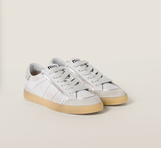 Miu Miu Bleached Leather Sneaker