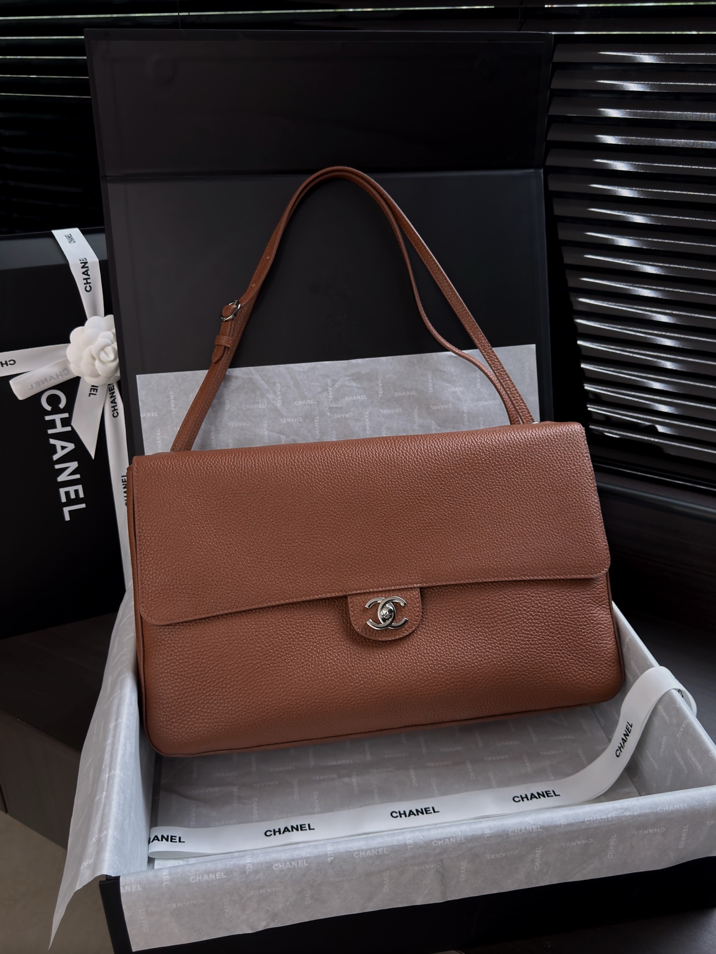 CHANEL 2026 Maxi Flap bag 38cm in Camel AS6233