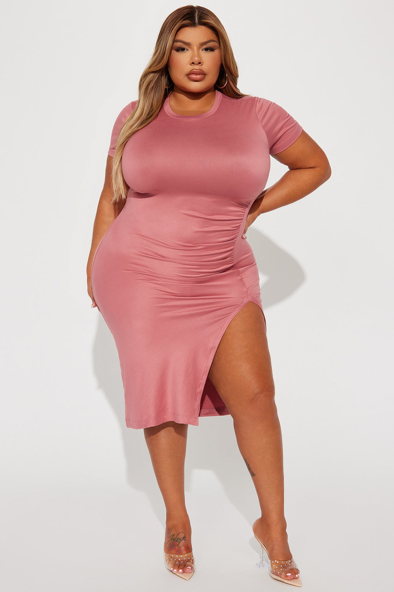 Simple Living Midi Dress - Rose