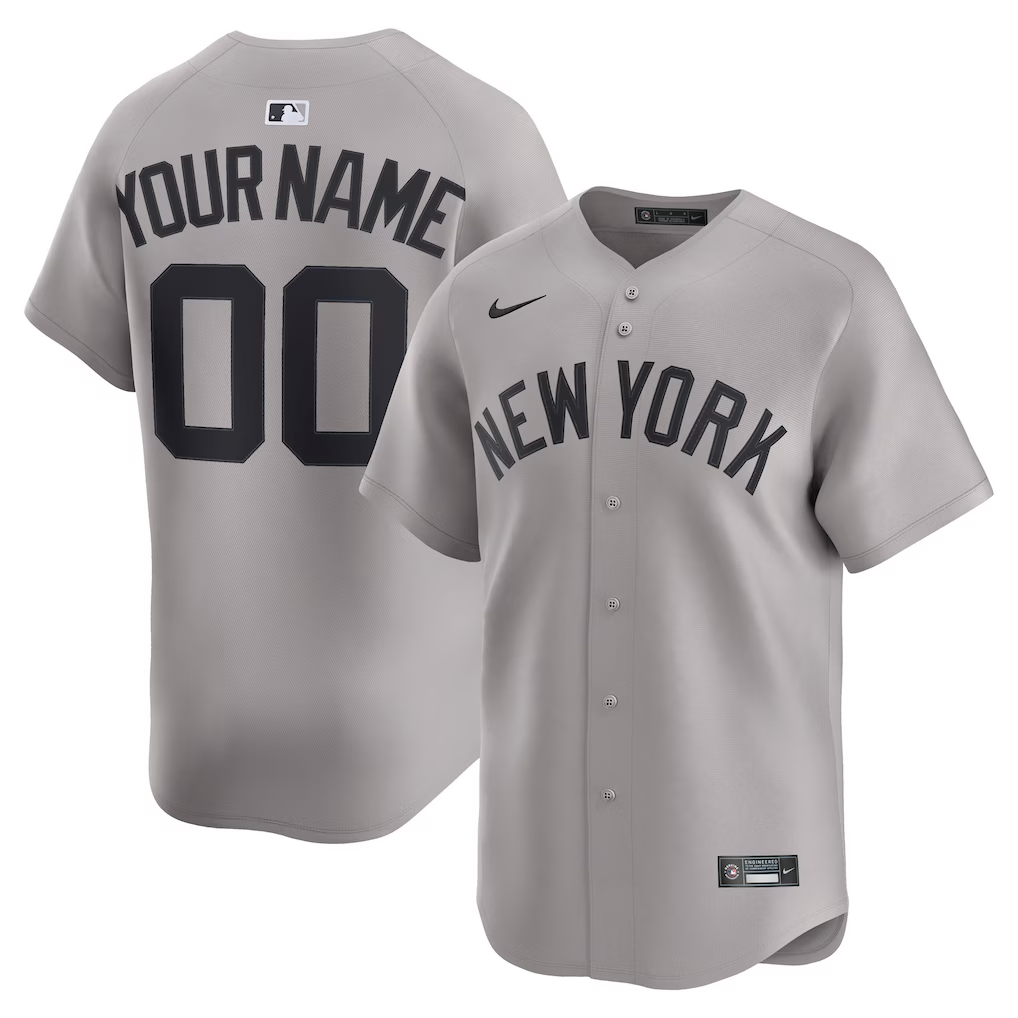 New York Yankees Baseball Jersey Men Women Youth Nike White Gray Navy Blue Home And Away Limited Edition Customized Jersey