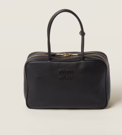 Miu Miu Black Large Beau Boston Leather Bag 5BB117