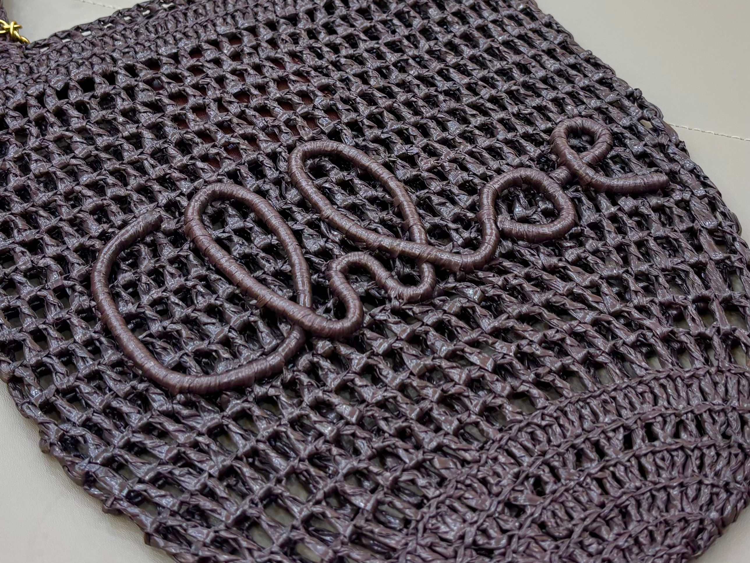 Chloe Small Summer Banaba Tote Bag in Raffia-Chocolate