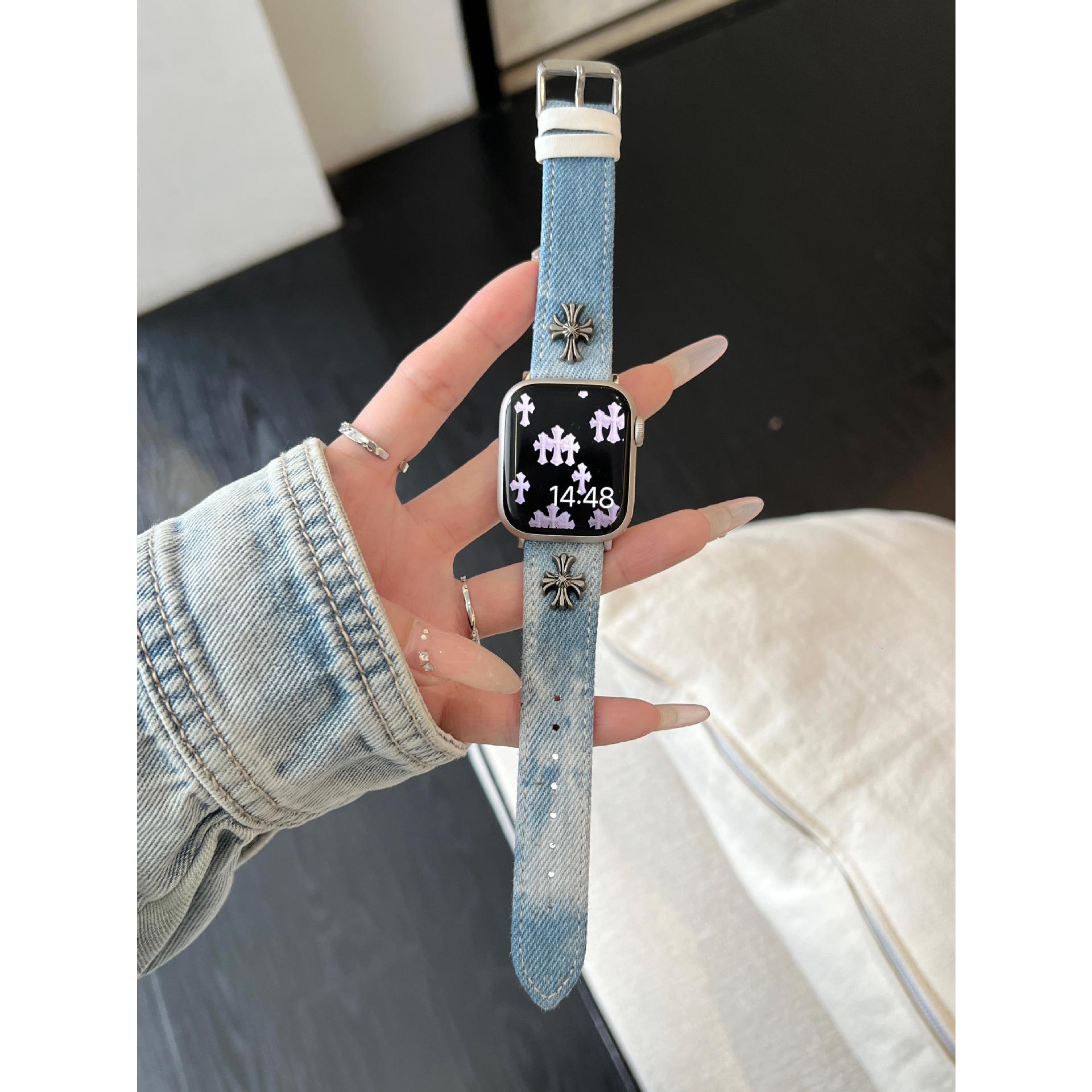 Chrome Hearts dye denim strap for applewatch Apple Watch