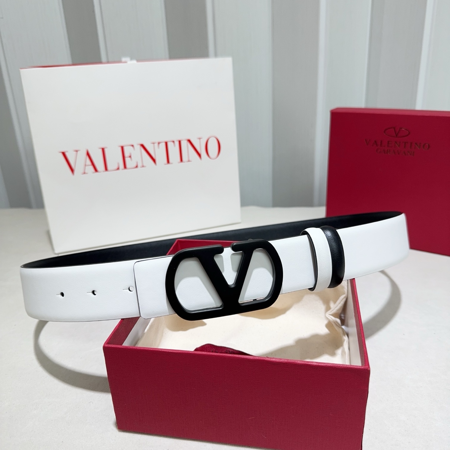 Valentino Reversible Wide Leather Belt 4cm
