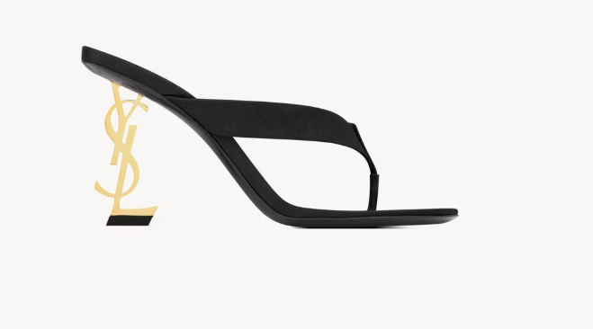 Saint Laurent Black OPYUM mules in satin crepe