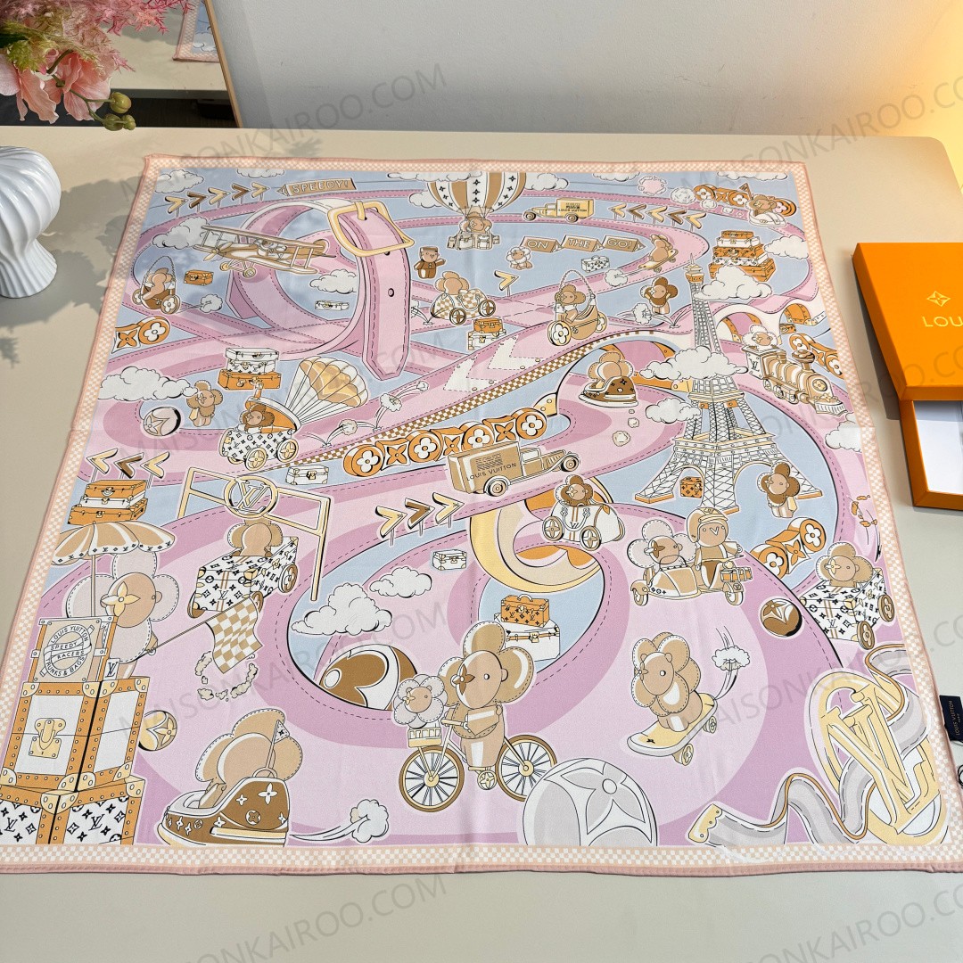 Louis Vuitton LV Vivienne Travel 90 Square Scarf - KAIROO