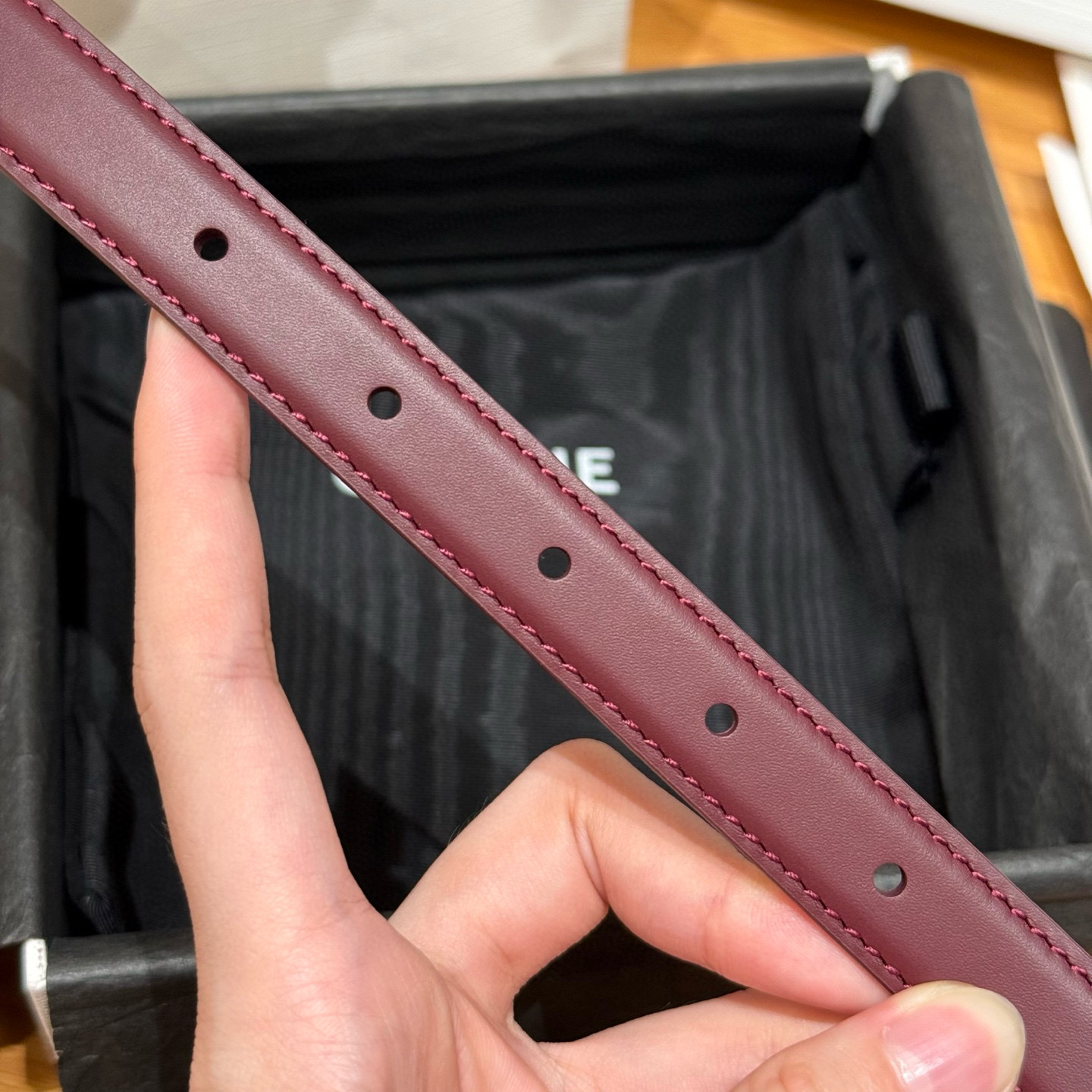 Celine Triomphe Leather Belt 2.5cm