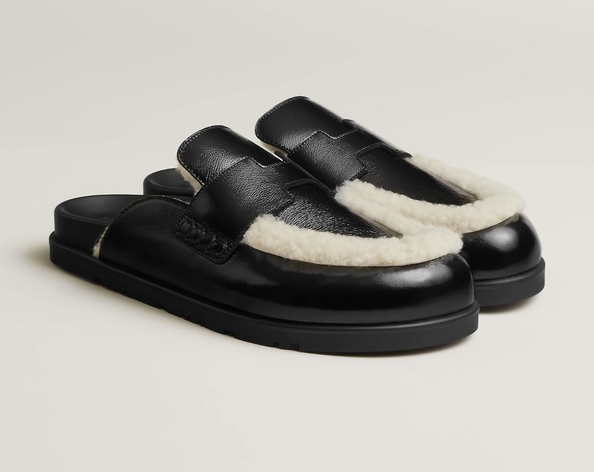 Hermes Unisex Go leather Mule