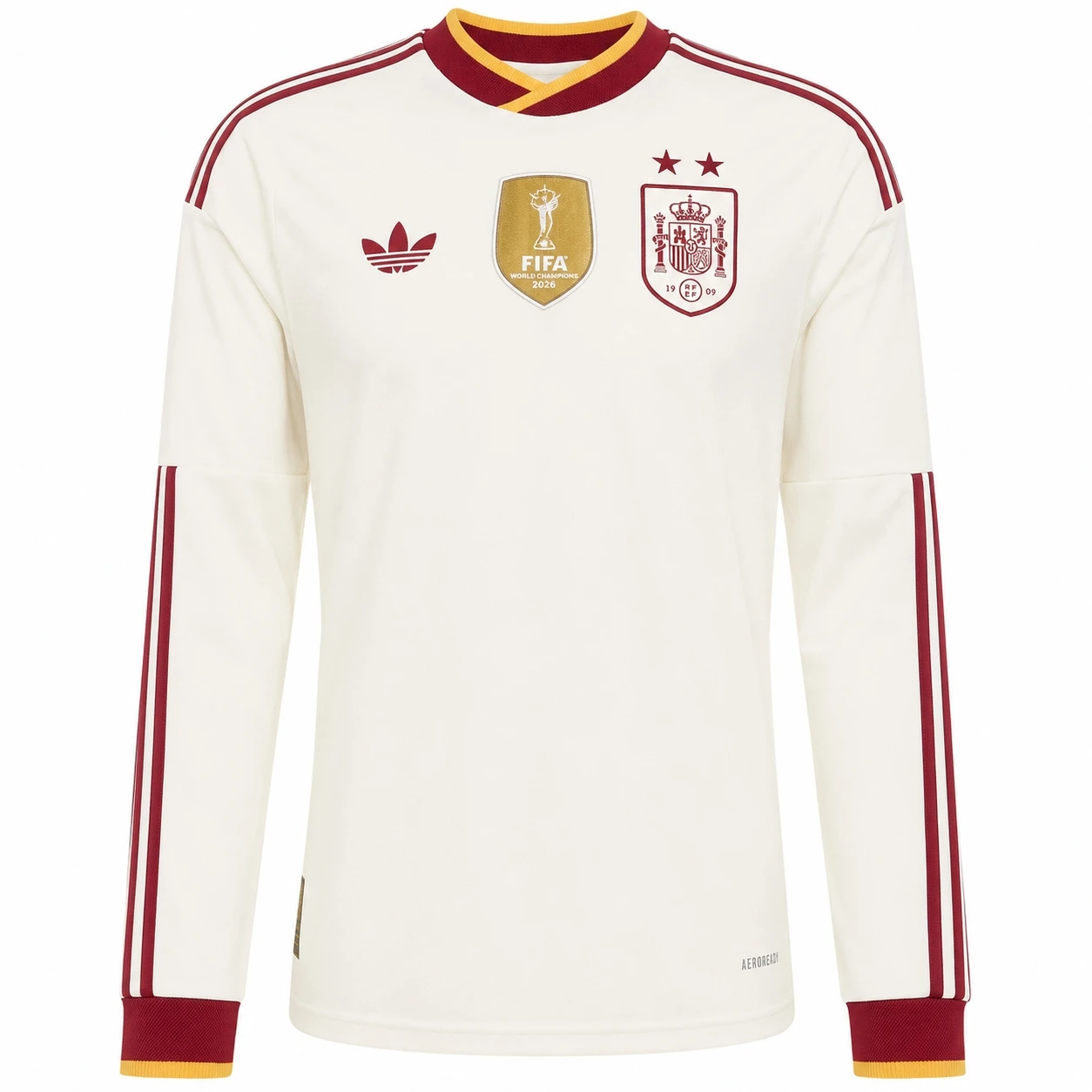 Spain Away Long Sleeves Champion Jersey Fan Version World Cup 2026 - 2 Stars