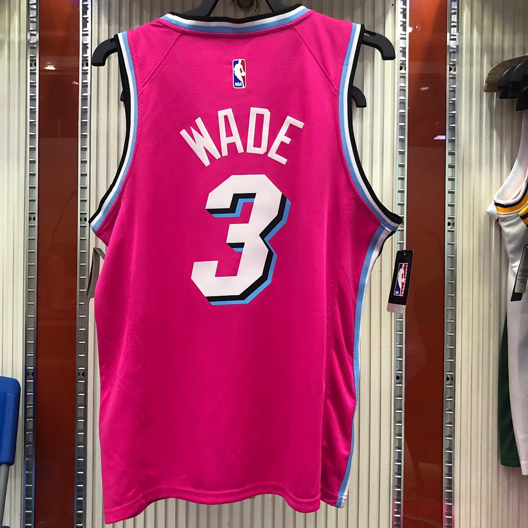 Miami Heat's pink number 3 Dwyane Wade S-2XL