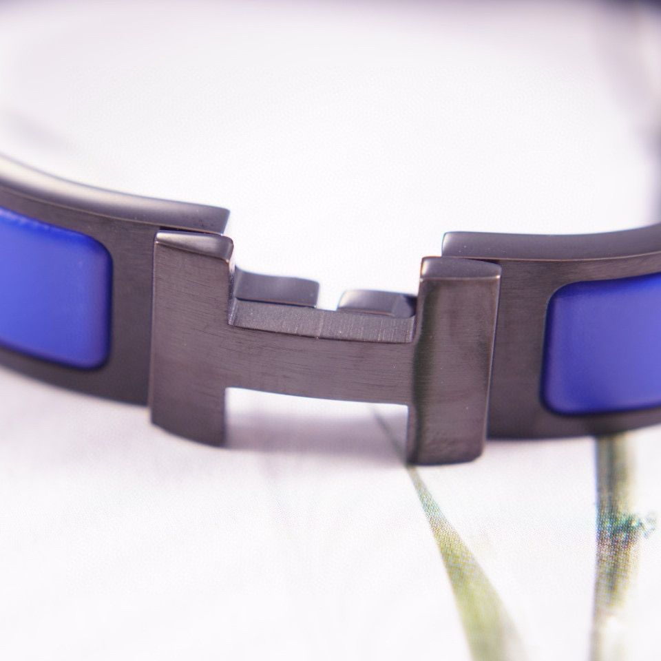 Hermes blue electric Clic H Enamel Bracelet