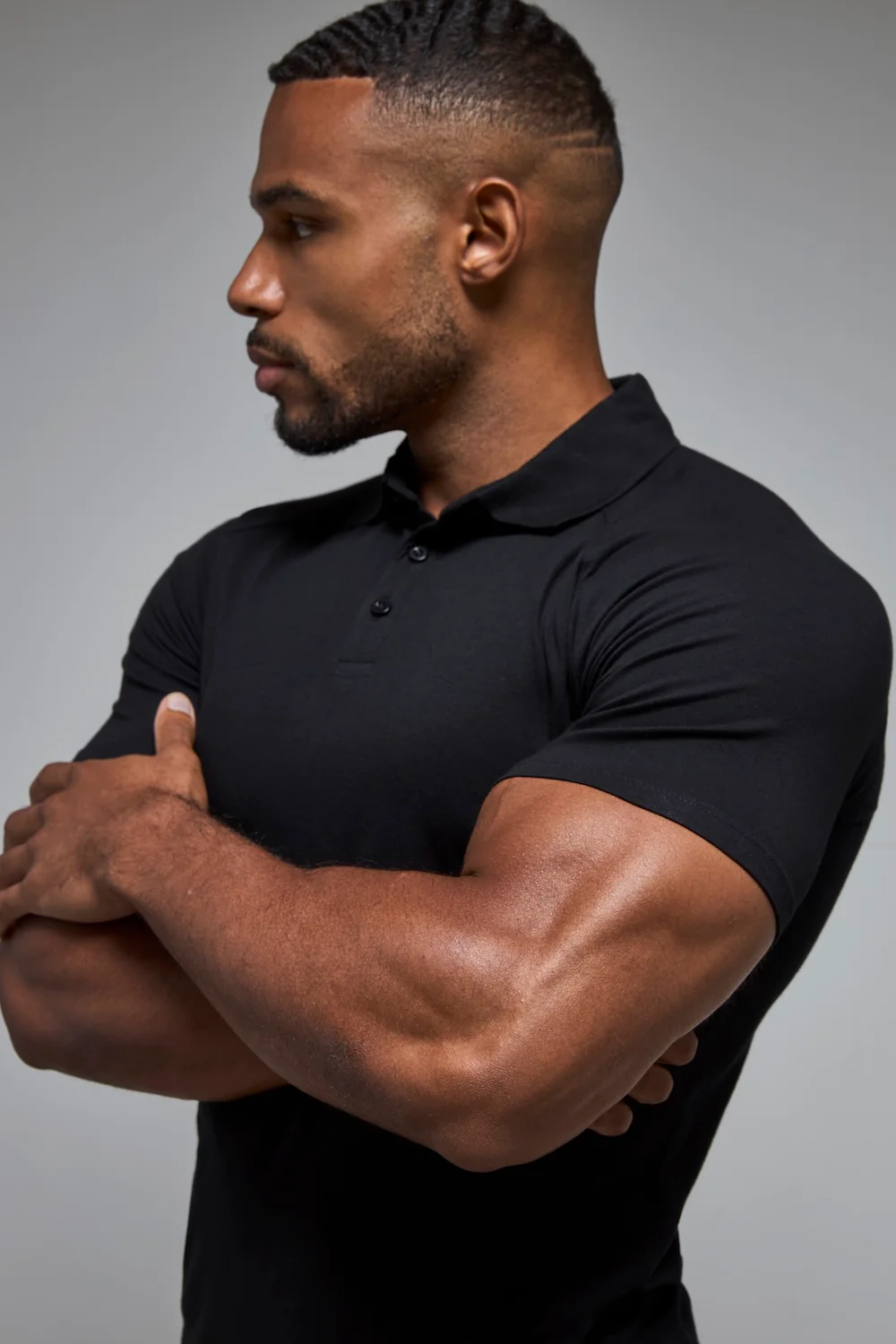 Athletic Fit Polo Shirt in Black