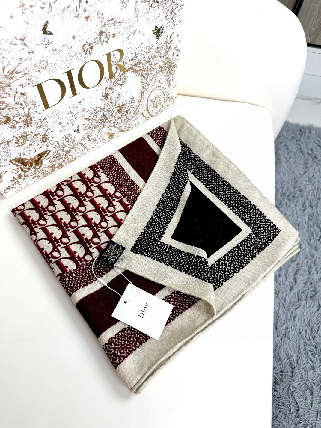Dior Diortwin Cashmere and Silk Shawl 140