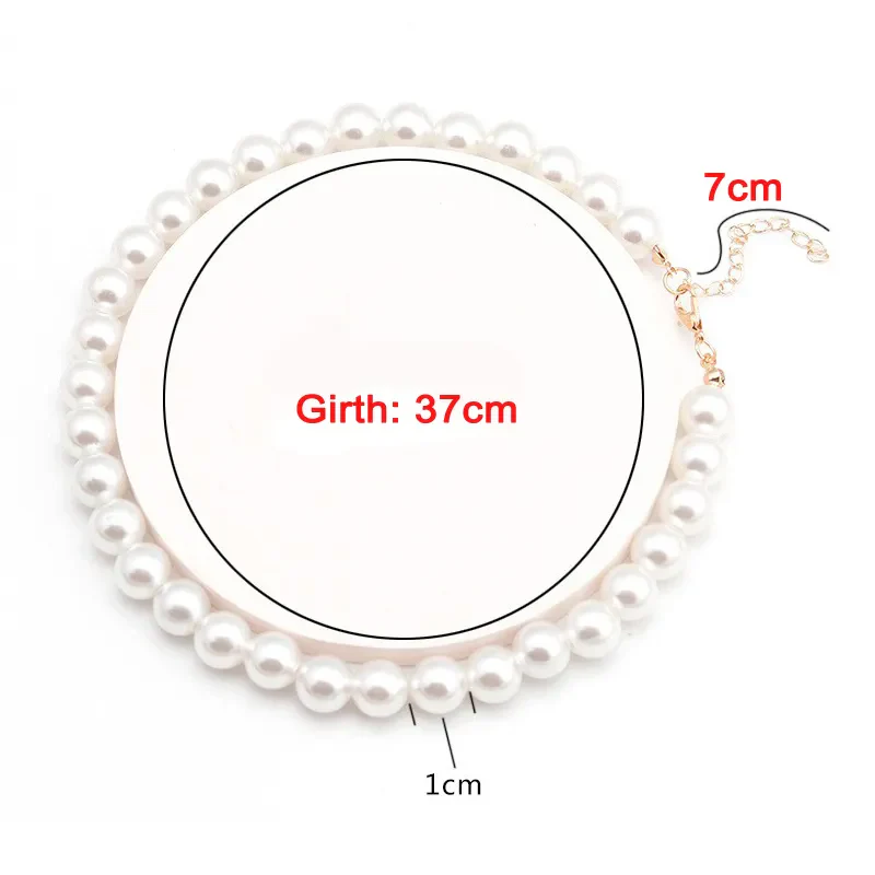 Classic Elegant White Pearl Chokers Necklace For Small Dogs