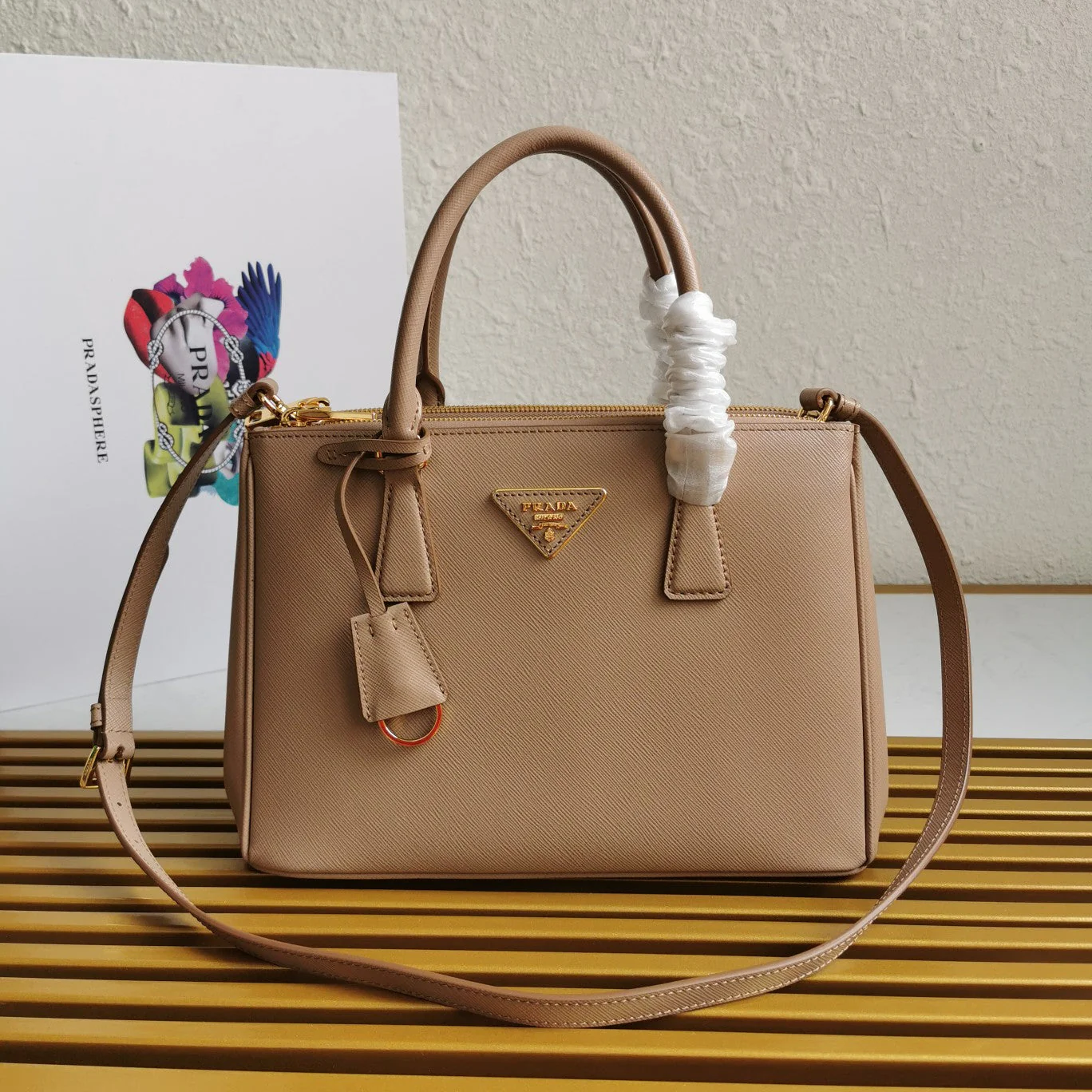 Prada MEDIUM GALLERIA 28 BROWN SAFFIANO LEATHER