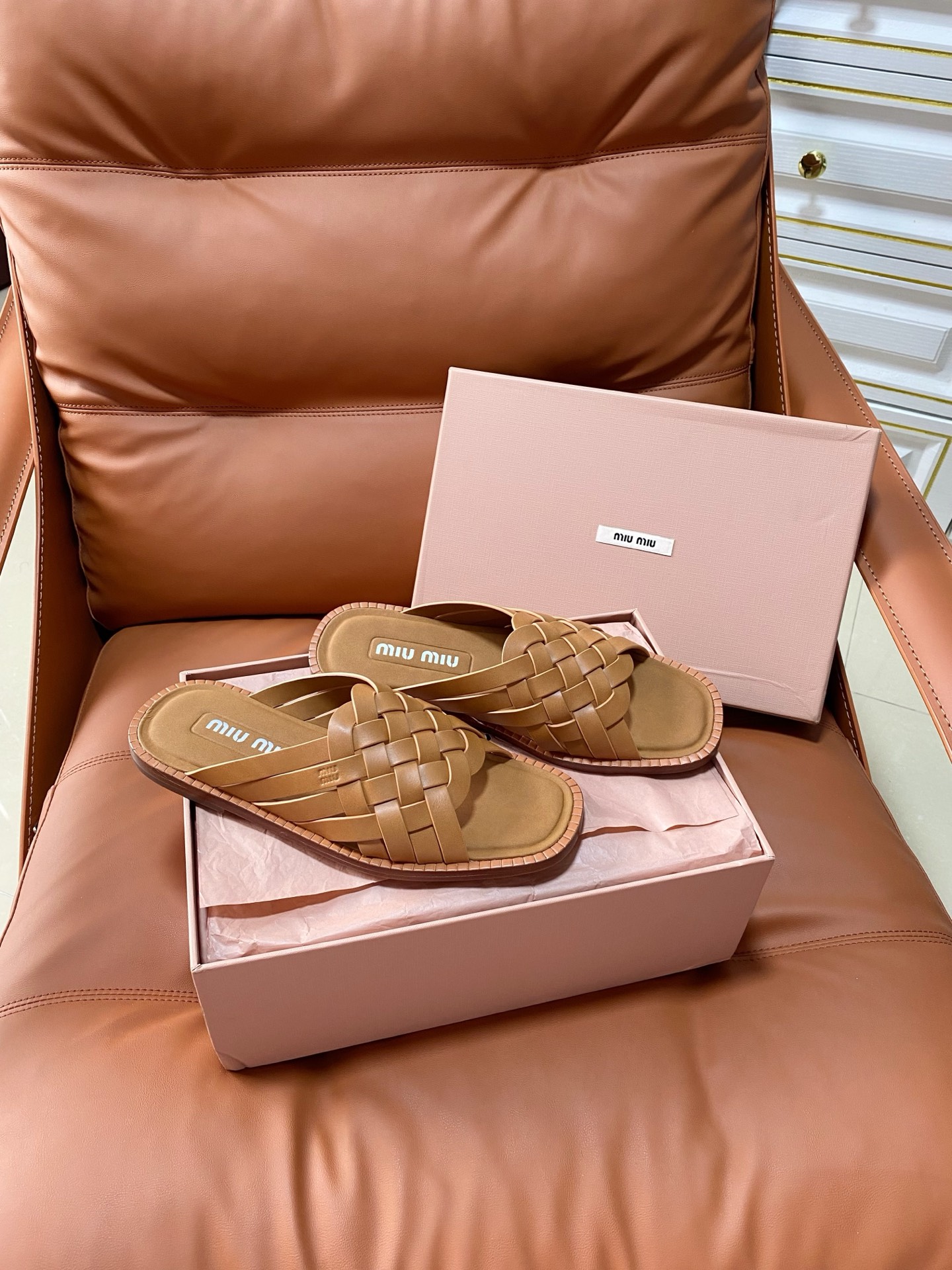 Miu Miu Leather Flat Mule