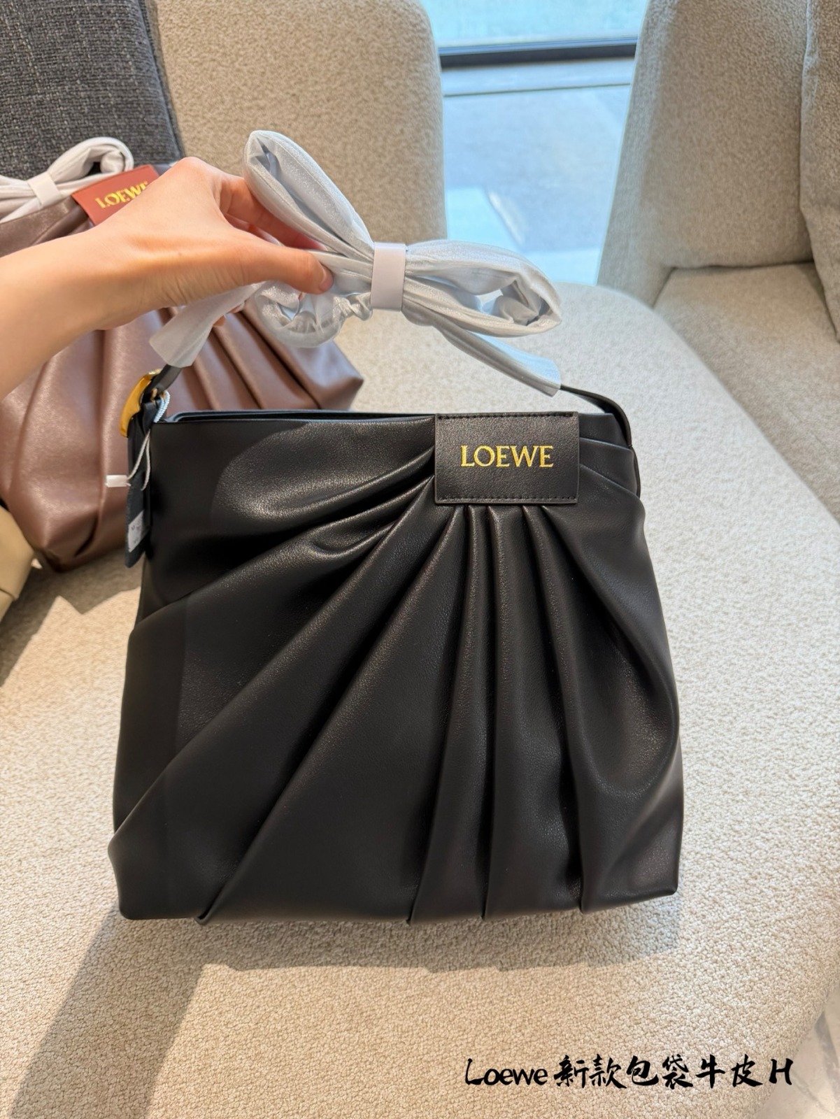 LOEWE Draped pleated tote bag