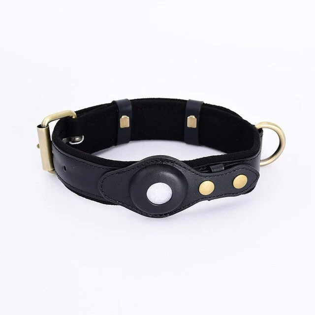 New Leather Anti-Lost Dog Collar with Airtag Holder for The Apple Airtag Heavy Duty Anti Lost Positioning Collar Dog Accessories