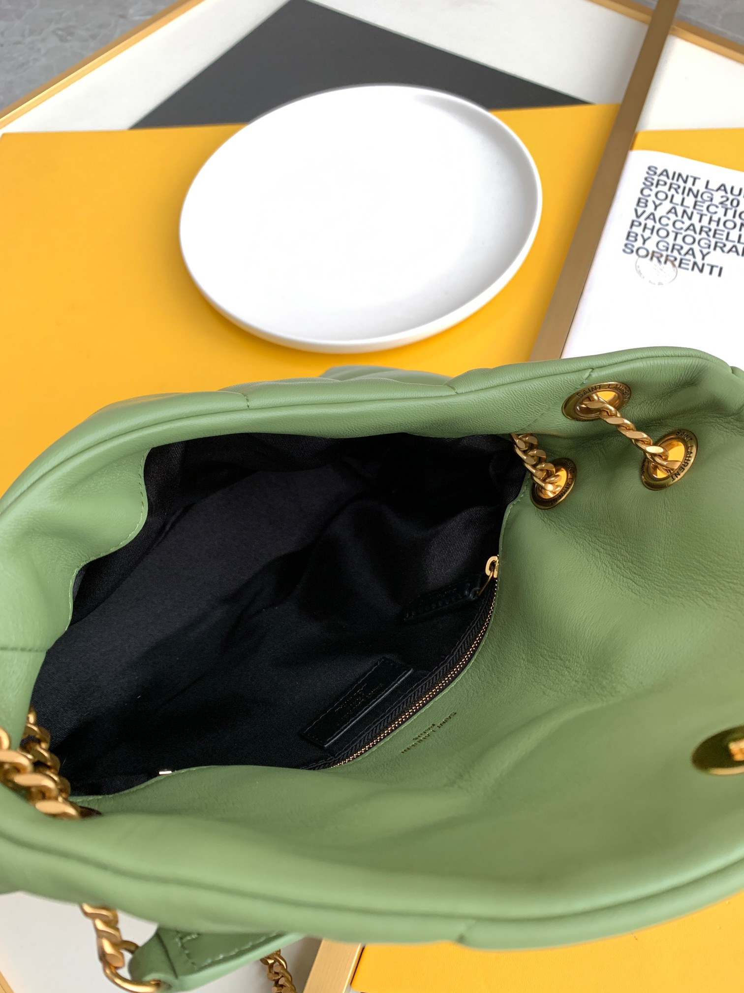 Saint Laurent Lambskin Tote Bag