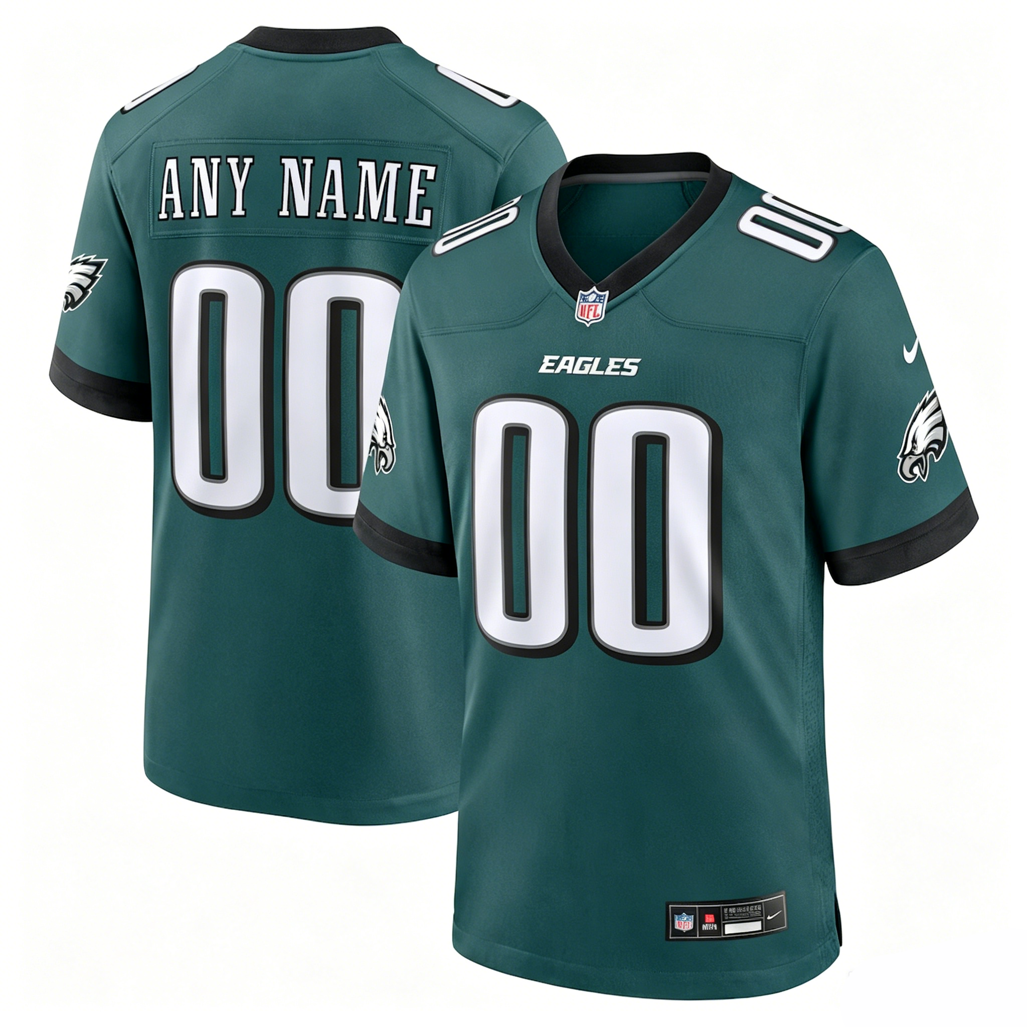 Customized Philadelphia Eagles Football jersey Nike Green Light Green Game Jersey