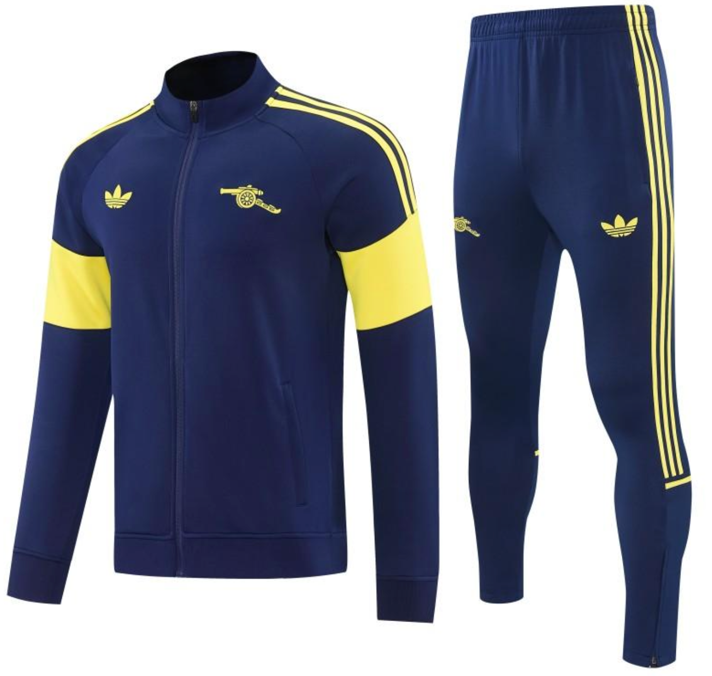 26/27 Arsenal Navy Blue & Yellow Full Zipper Jacket Tracksuit + Long Pants S-2XL