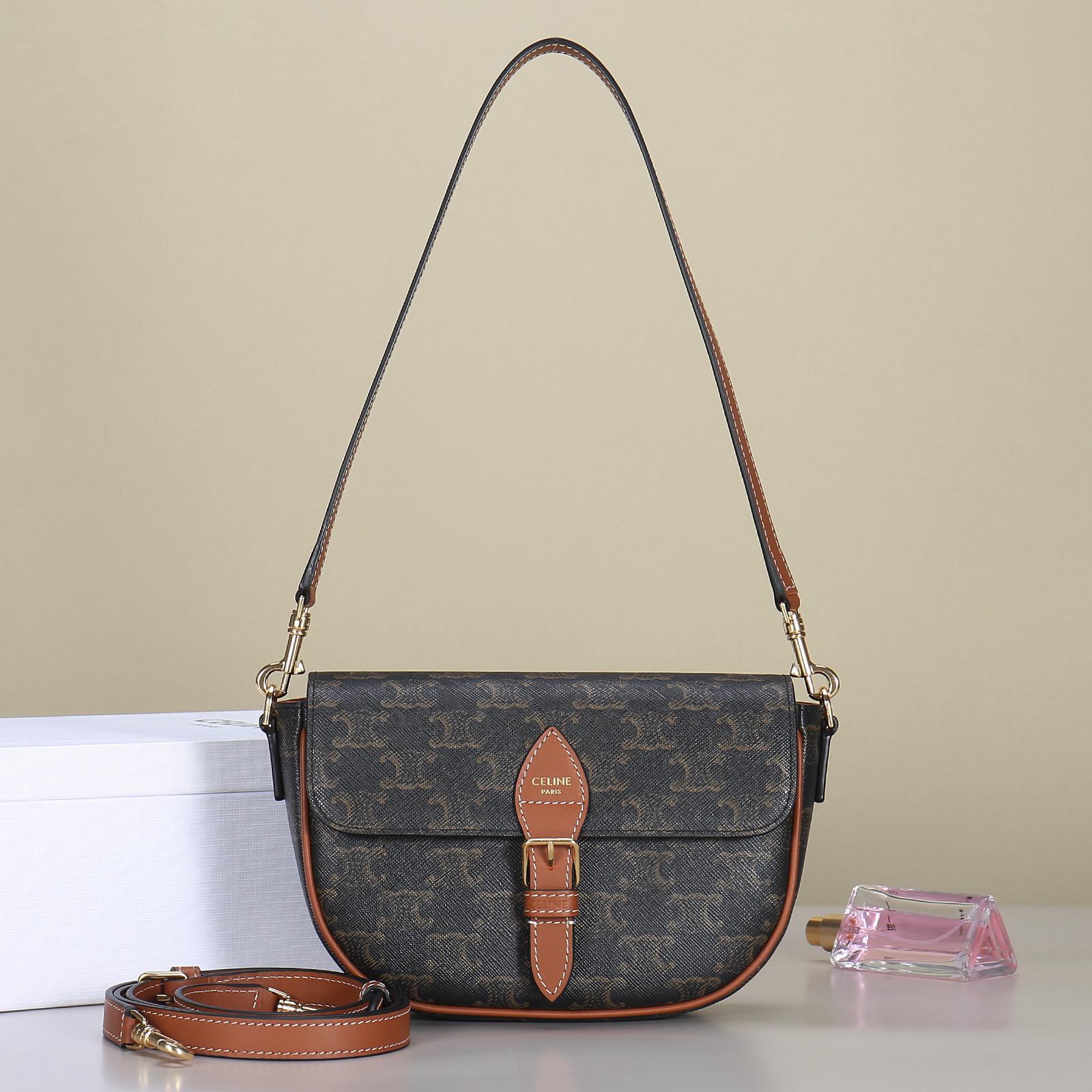 CELINE Folco Arc de Triomphe Monogram saddle bag