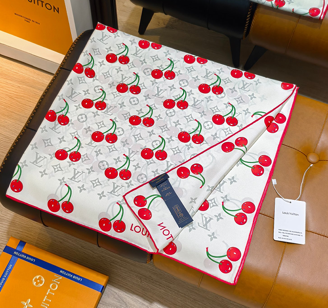 LV x TM Monogram Cherry Blossom Silk Square 90