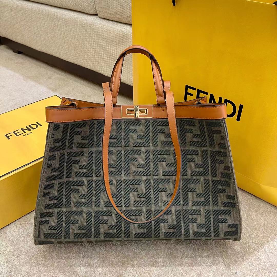 Fendi Iconic Large FF canvas peekaboo X-tote