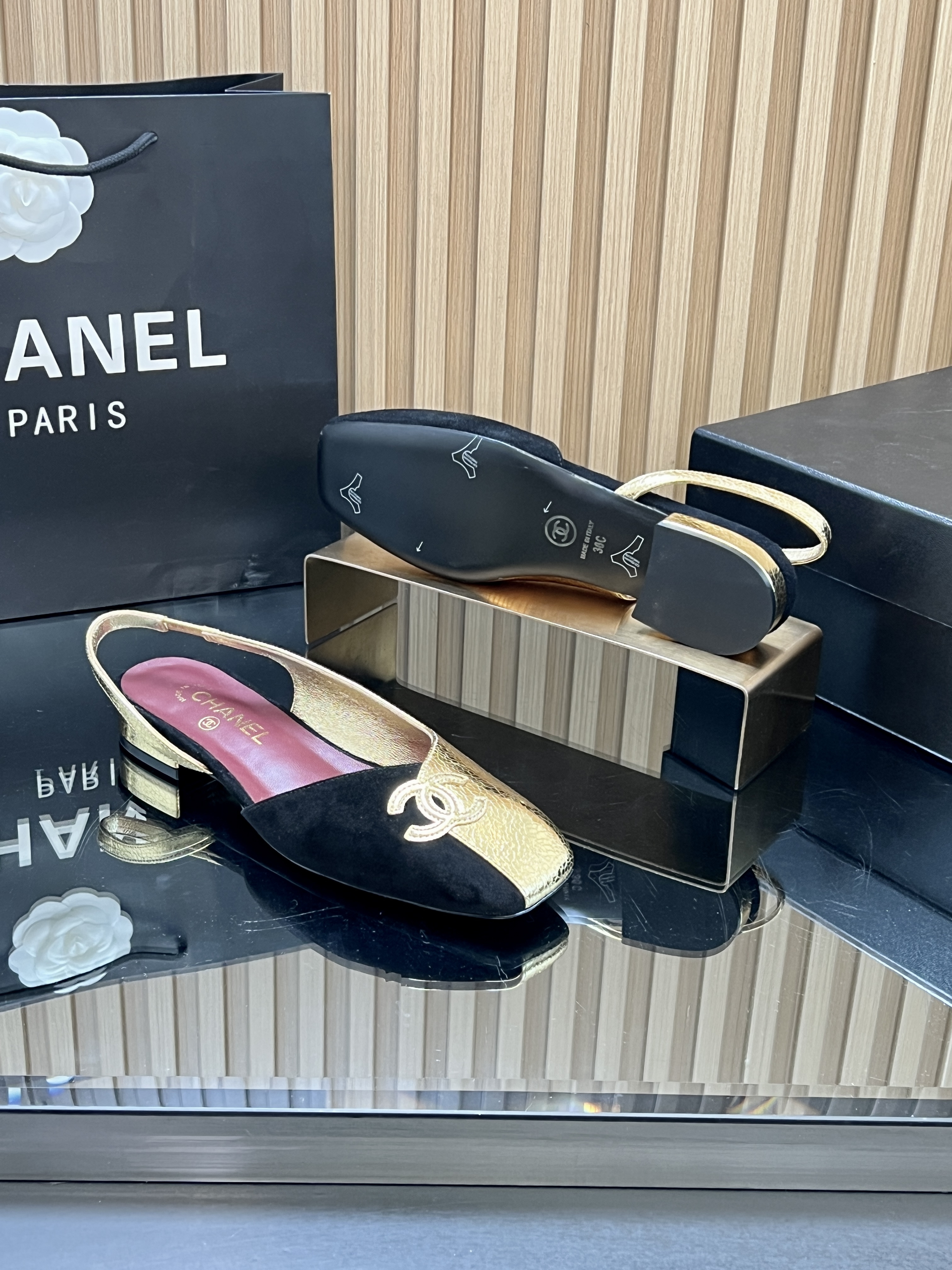 Chanel Slingback in low heeled