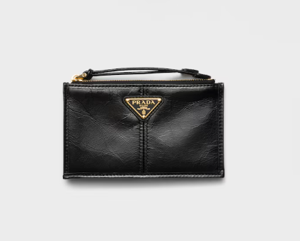 Prada Calfskin Card Holder-Black