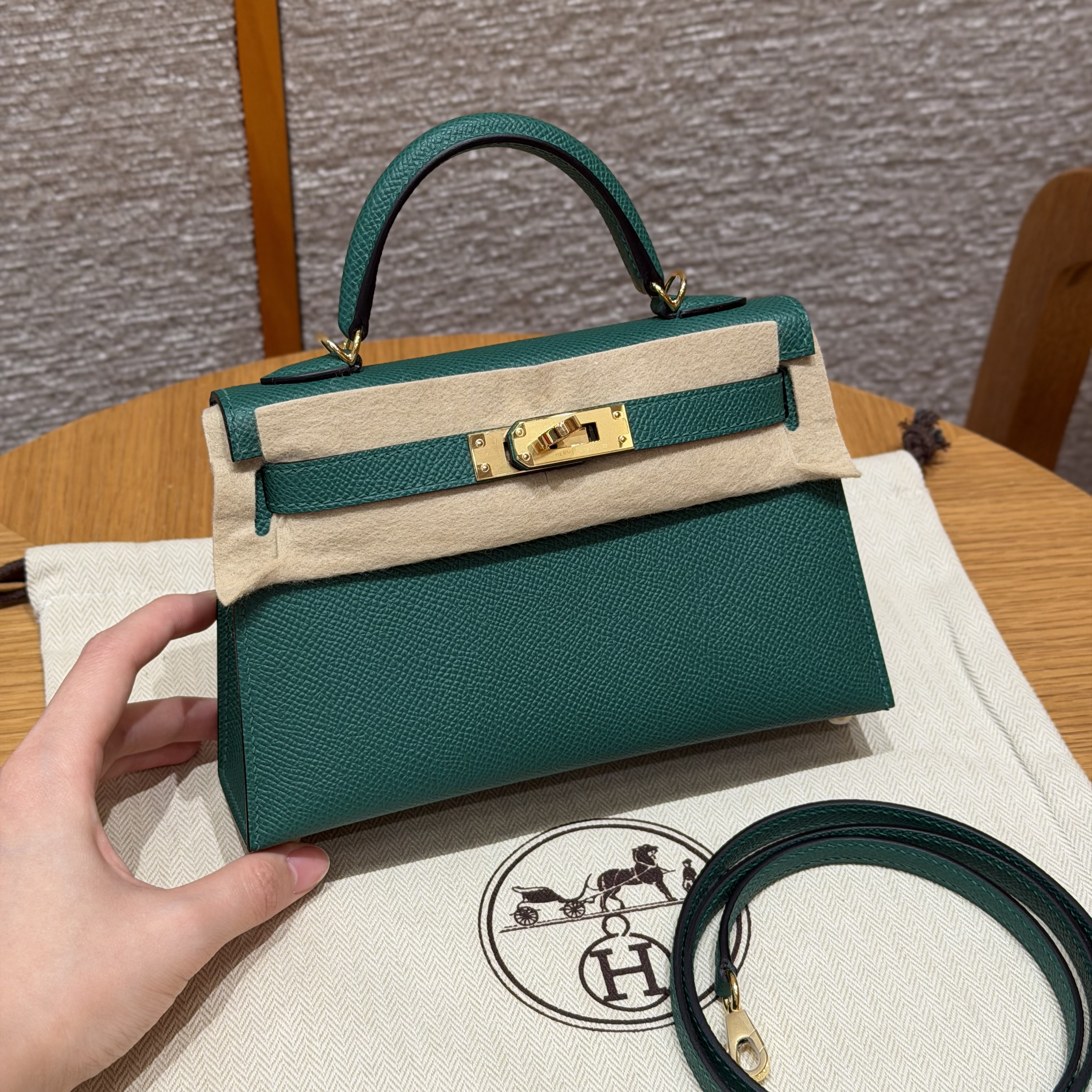 Hermes Vert Vertigo Epsom Mini Kelly 20 II