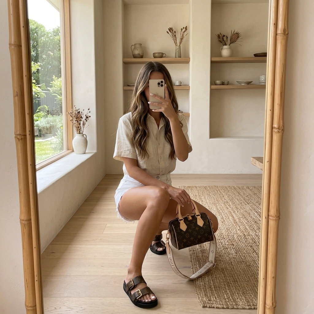 Louis Vuitton LV Speedy Bandoulière 20 & Double-Strap Slides Set - KAIROO