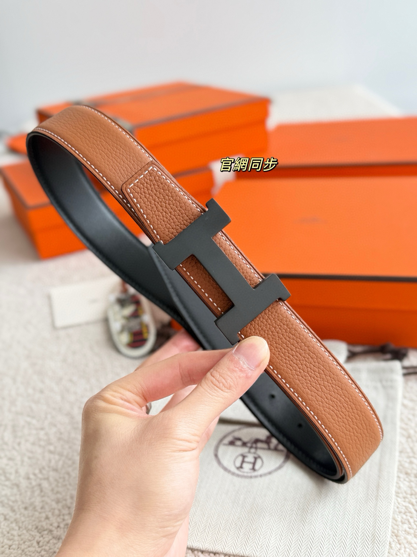 Hermes Constance H Reversible Leather Belt 32mm