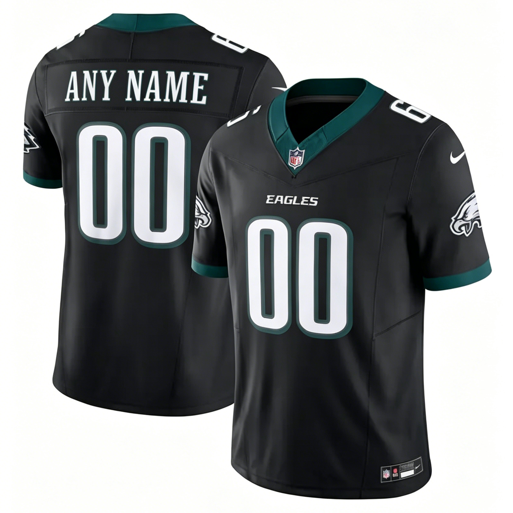 Customized Philadelphia Eagles Football jersey Nike White Black Vapor F.U.S.E. Limited Jersey