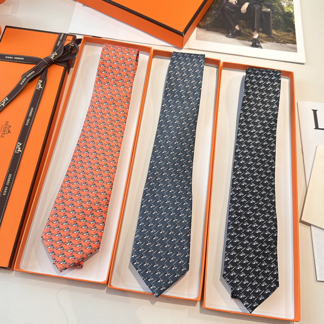 Hermès Classic Sailboat Theme Silk Tie - Essential for Business Elites - KAIROO
