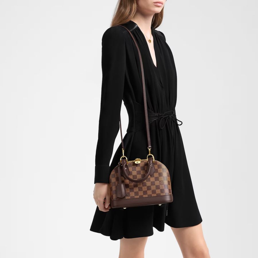 Louis Vuitton LV Alma BB PM Shoulder Bag Monogram Damier Ebene M53152