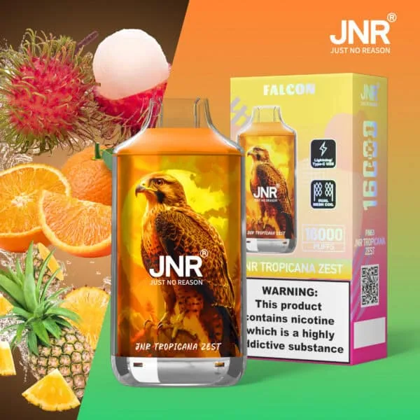JNR Falcon 16K Rechargeable Disposable Vape – Tropicana Zest