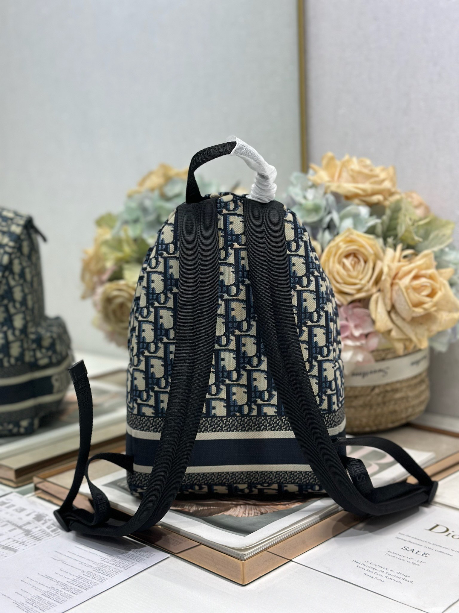 Dior Travel Small Backpack in Blue Oblique canvas