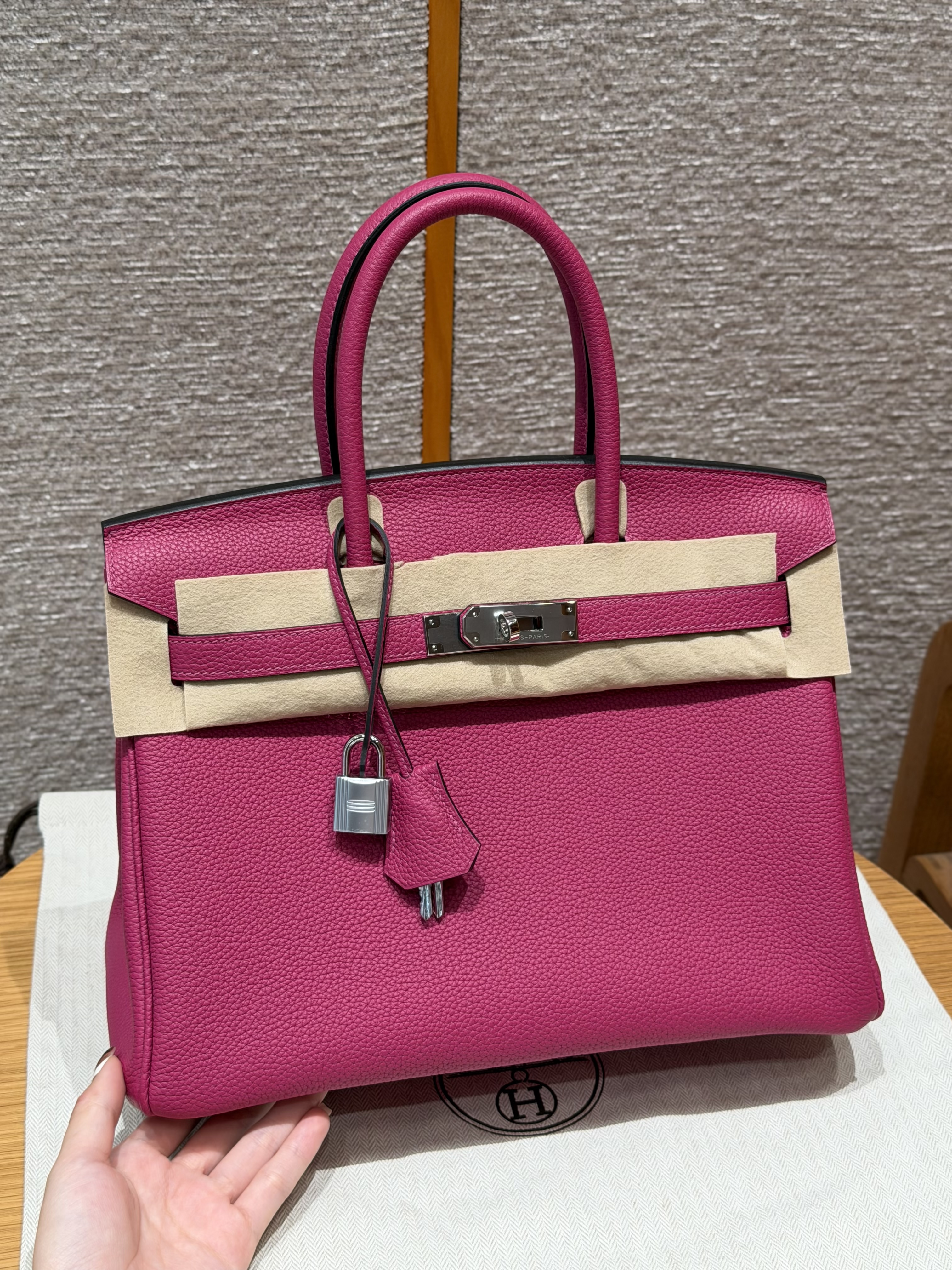 Hermes Rose Purple Togo Birkin 30 Bag