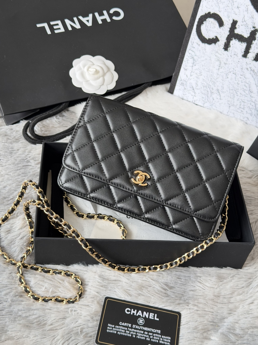 Chanel Classic Chanel On Chain in Black Lambskin