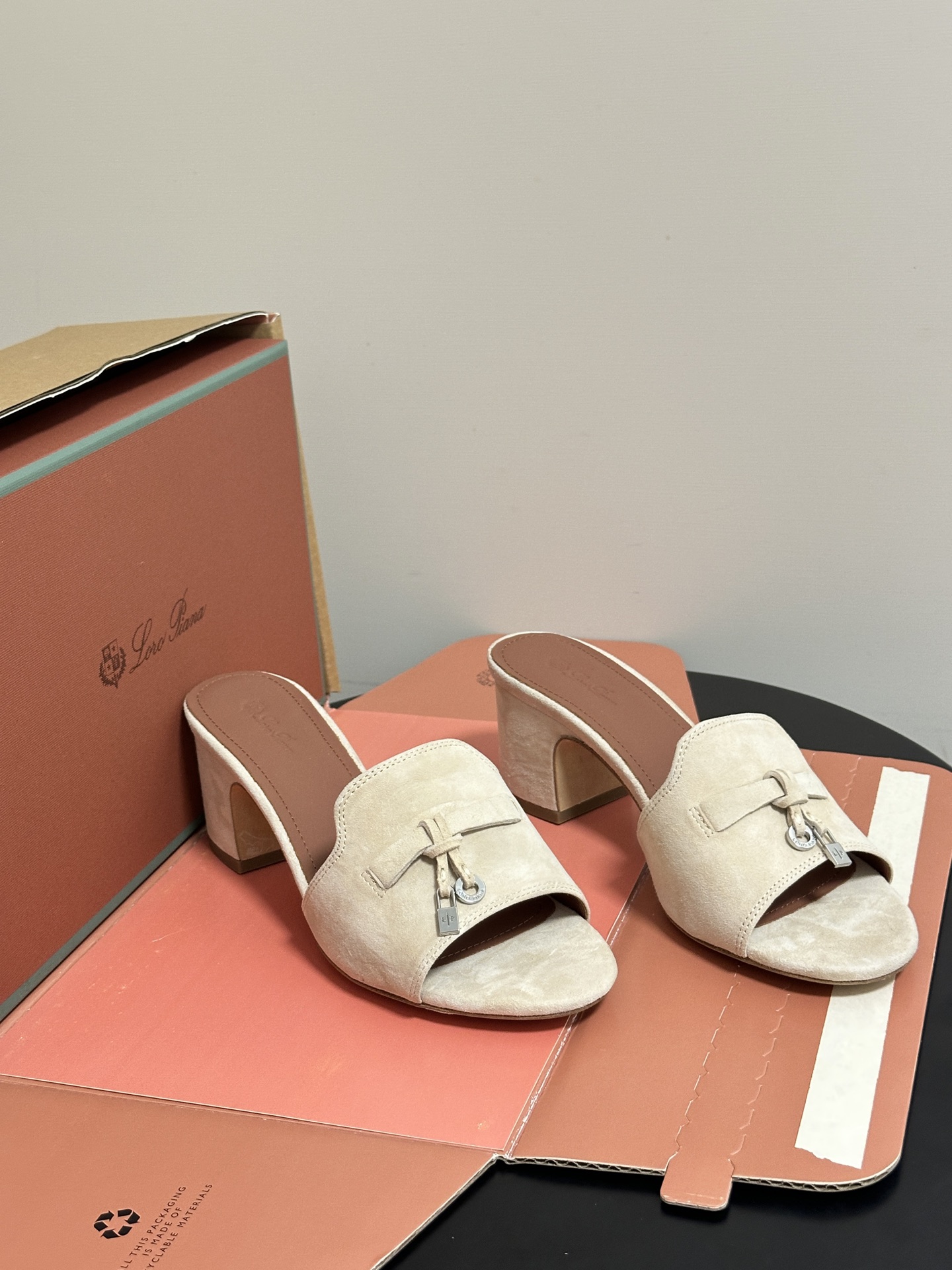 Loro Piana Women's Suede Heeled Slides