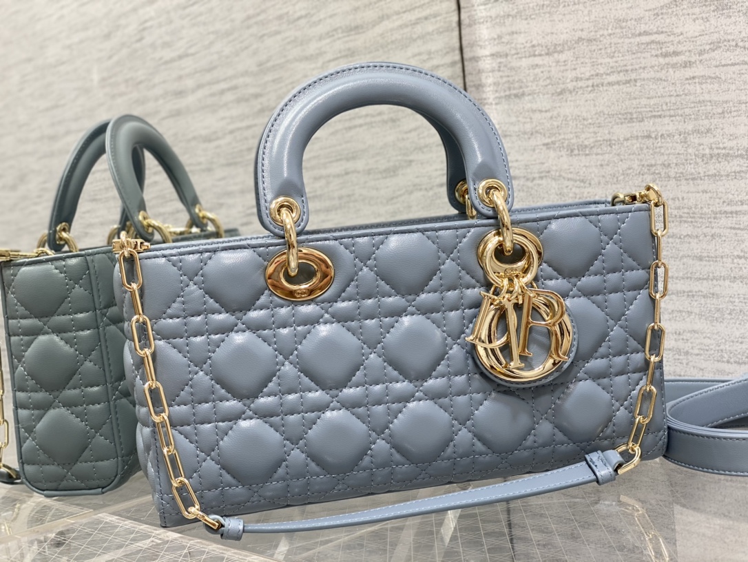 Dior Medium Lady D-Joy Bag in Blue Cannage Lambskin