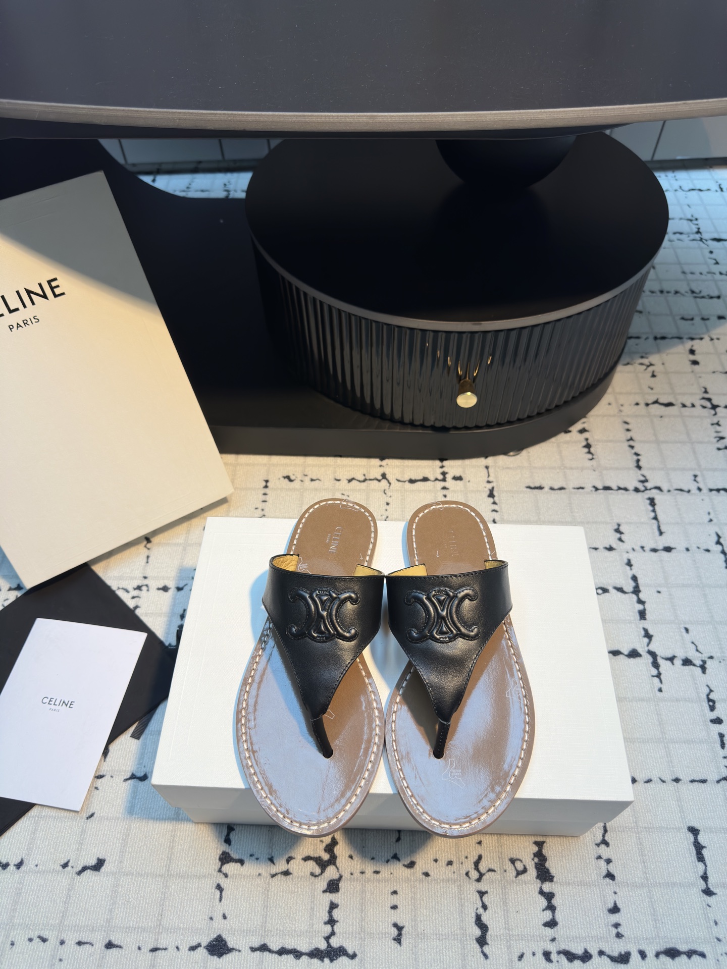 Celine Women's Leather Flip-Flops