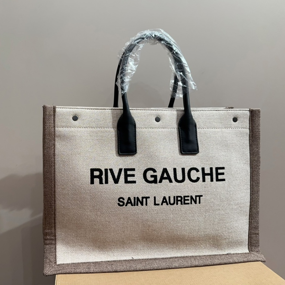 Saint Laurent YSL Rive Gauche canvas tote bag