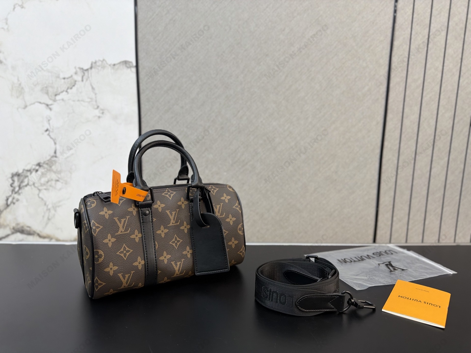 Louis Vuitton LV Keepall Bandoulière 25 Neon Trim Monogram Coated Canvas Top Handle Bag - KAIROO