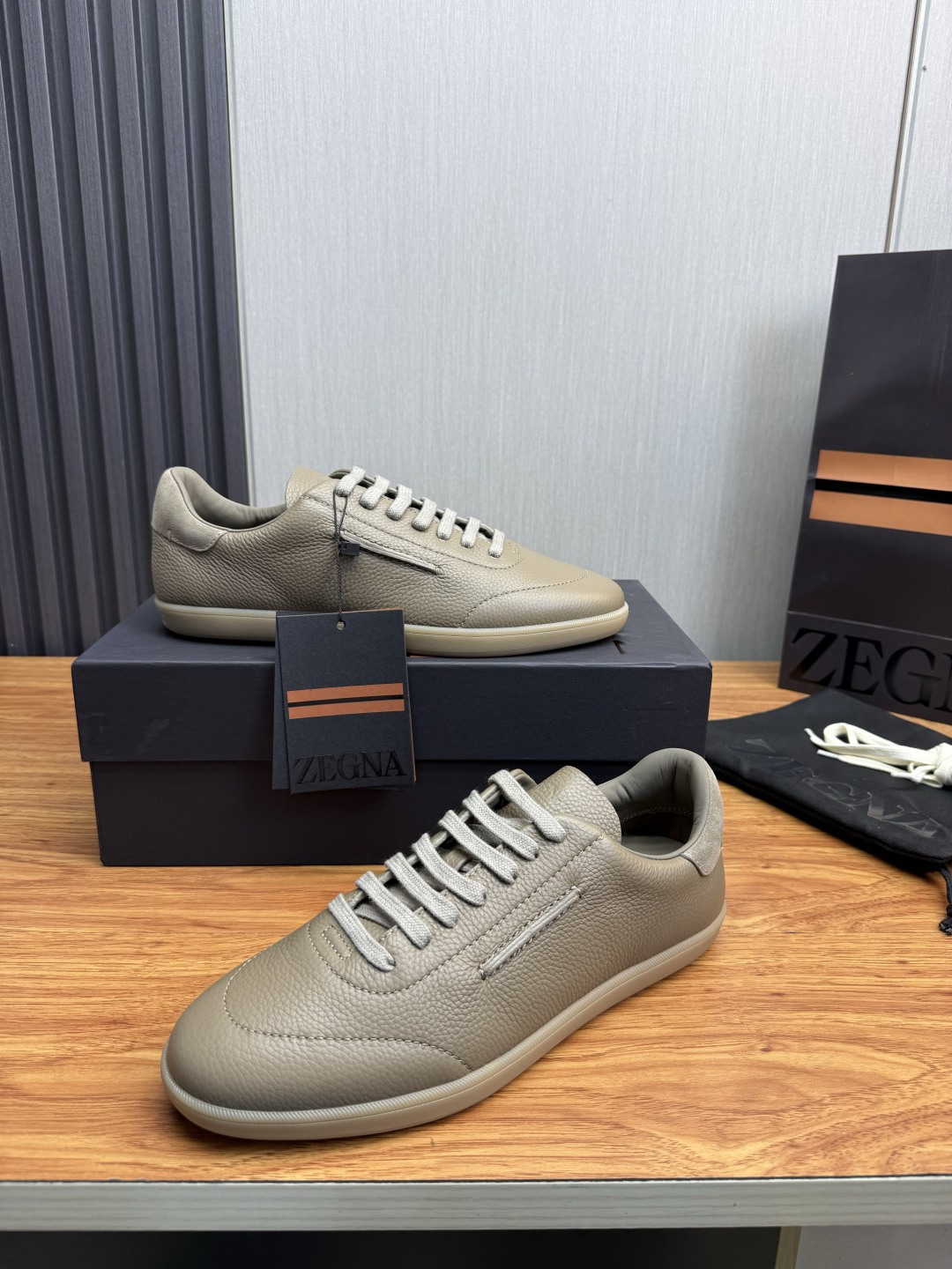Zegna Men's Sneaker in Soft grained calfskin