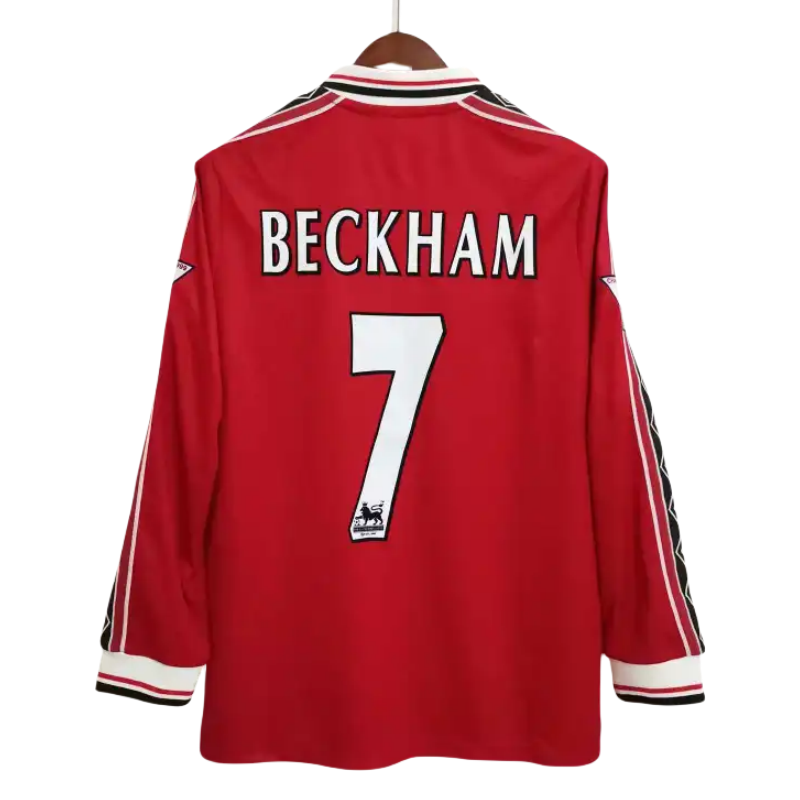 Manchester United Beckham #7 Retro Jersey Home Long Sleeve 1998/00